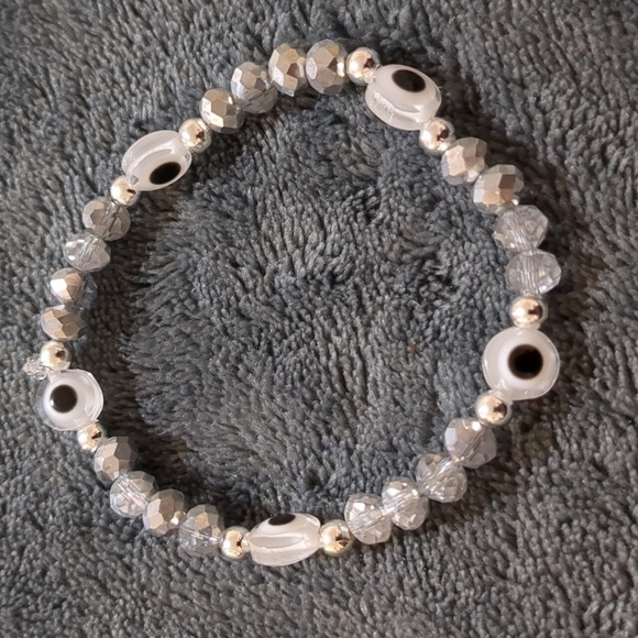 Evil Eye 3 bracelet lot silver grey - Picture 6 of 7